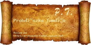 Prohászka Tamás névjegykártya
